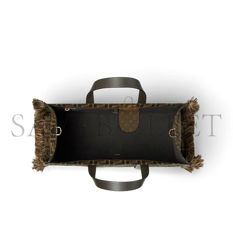 FENDI SUMMER TOTE BROWN FF JACQUARD FABRIC BAG 8BH435AFPMF1GL7 (37*29*16cm)